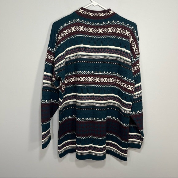 VINTAGE Braunstyle Sweater Womens Large Blue Purple Knit Crew Neck Made in USA - Picture 7 of 11